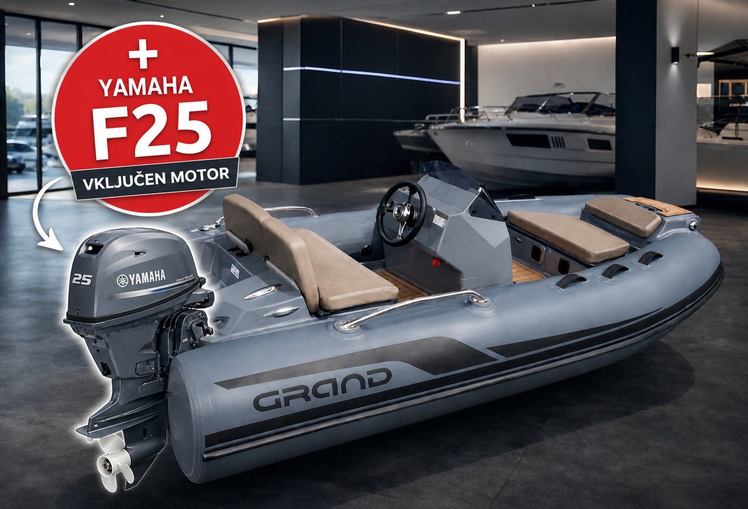 Grand Boats G340HGNF Military Gray + F25 Getl - POSEBNA AKCIJA - 2026