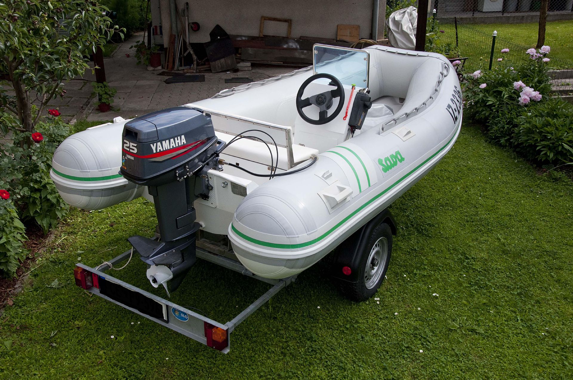 Gumenjak SAVA TECH 380 S   YAMAHA 25 HP AUTOLUBE  PRIKOLICA - 1995
