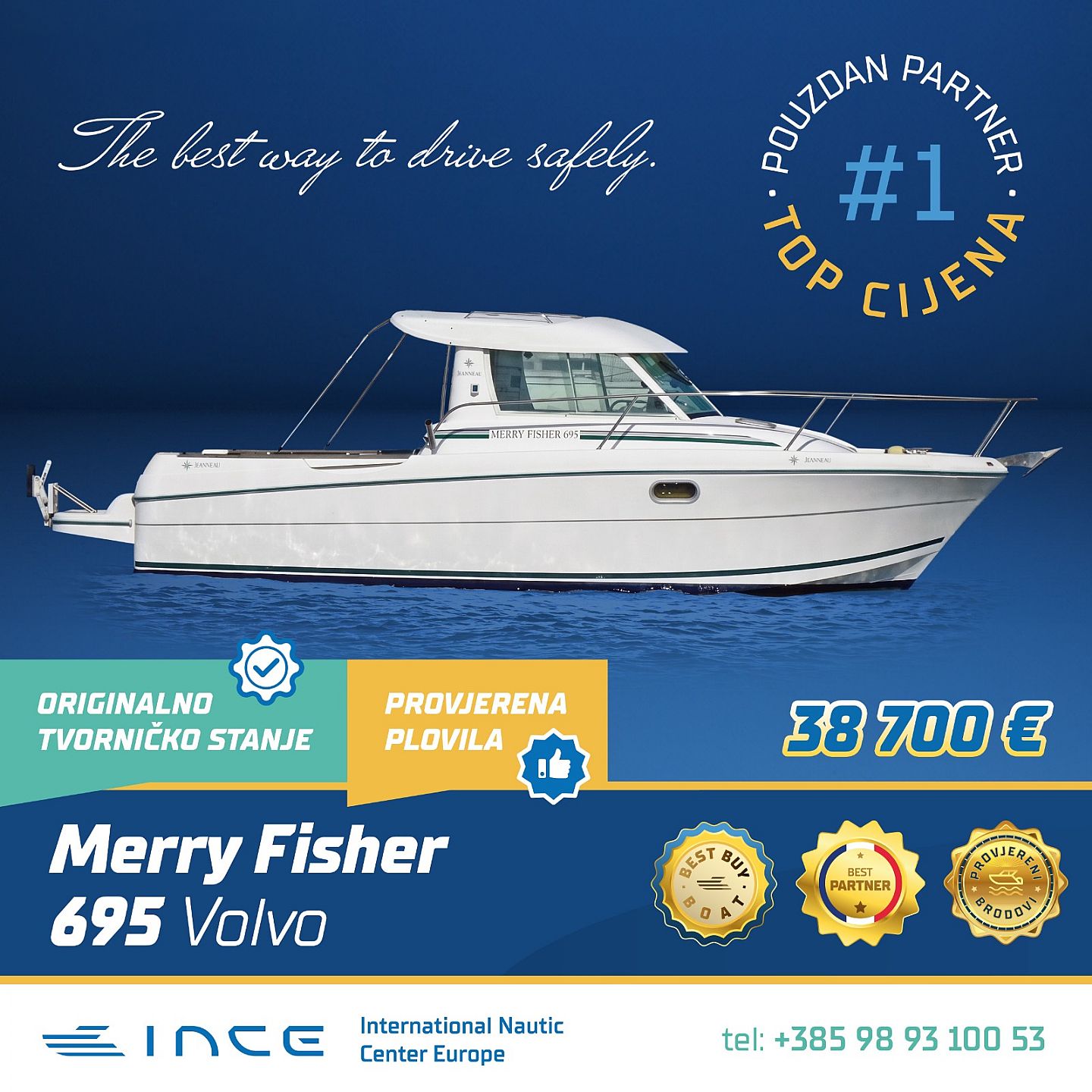 Jeanneau MERRY FISHER 695 VOLVO D3 - INCE NOVO - 2004