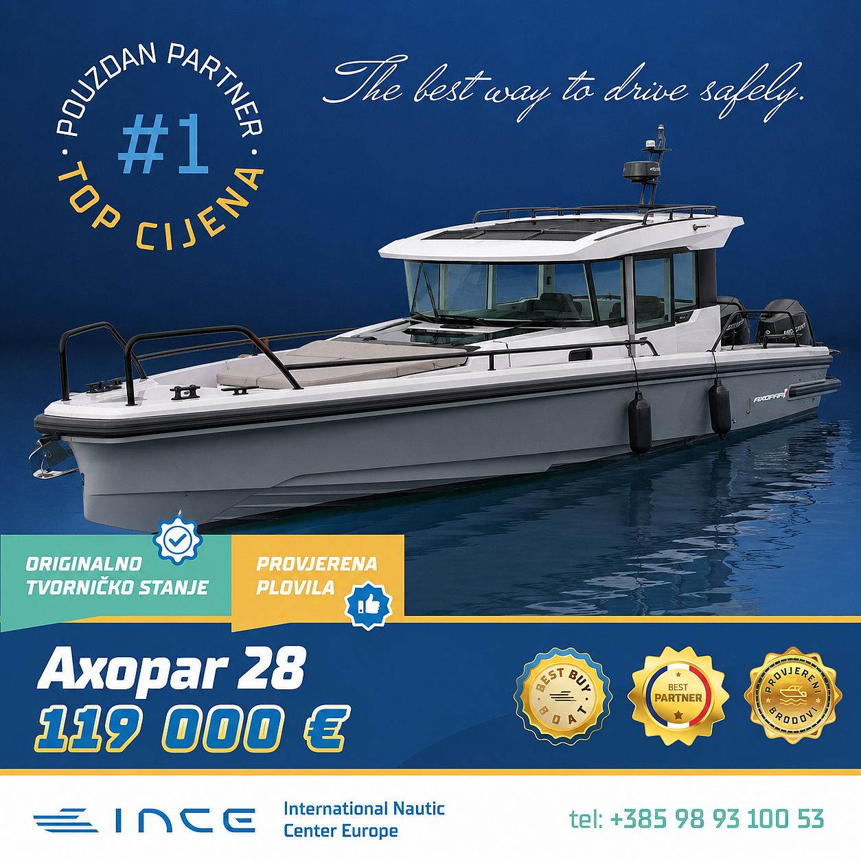Axopar - 28 - INCE NOVO - 2015 - for sale: 119000.-EUR